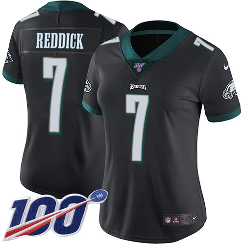 Eagles #7 Haason Reddick Black Alternate Women's Stitched 100th Season Vapor Untouchable Limited Jersey