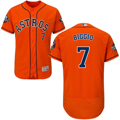Houston Astros #7 Craig Biggio Orange Flexbase Authentic Collection 2019 World Series Bound Stitched Jersey Men's