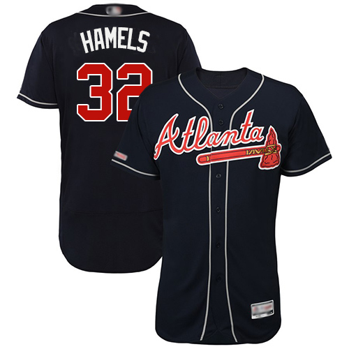 Atlanta Braves #32 Cole Hamels Navy Blue Flexbase Authentic Collection Stitched Jersey Men's