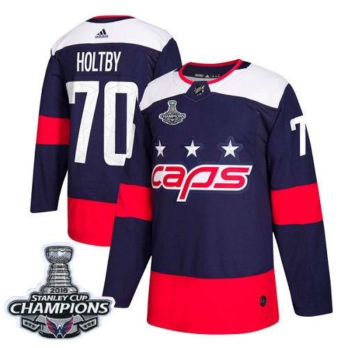 Adidas Washington Capitals #70 Braden Holtby Navy Authentic 2018 Stadium Series Stanley Cup Final Champions Stitched Youth Jersey Youth