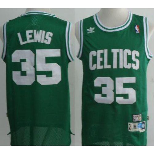 Boston Celtics #35 Reggie Lewis Green Throwback Stitched Jersey Mens