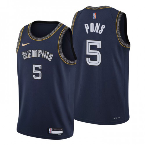 Memphis Memphis Grizzlies #5 Yves Pons Mens Navy 2021/22 Swingman Jersey - City Edition Mens