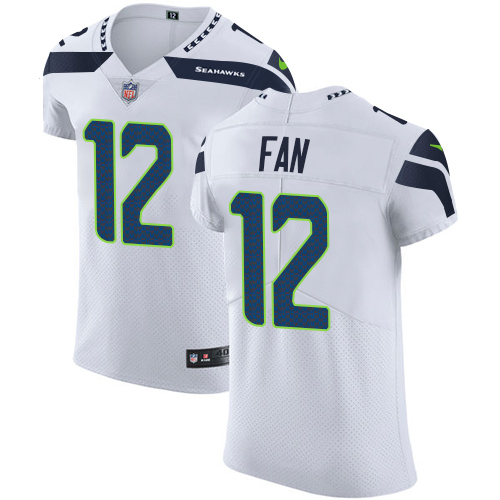 Seahawks #12 Fan White Men's Stitched Vapor Untouchable Elite Jersey
