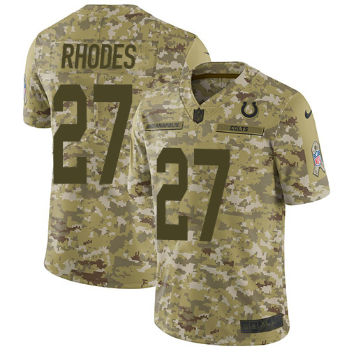 Indianapolis Colts #27 Xavier Rhodes Camo Men's Stitched Limited 2018 Salute To Service Jersey Men's