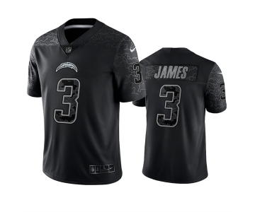 Men's Youth Women's Los Angeles Chargers #3 Derwin James Black Reflective Limited Stitched Football Jersey