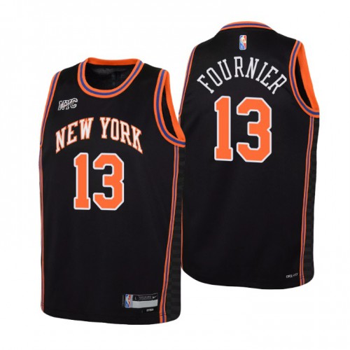 New York New York Knicks #13 Evan Fournier Youth Black 2021/22 Swingman Jersey - City Edition Youth