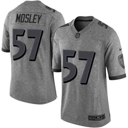 Baltimore Ravens #57 C.J. Mosley Gray Men's Stitched Limited Gridiron Gray Jersey Men's
