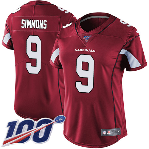 Cardinals #9 Isaiah Simmons Red Team Color Women's Stitched 100th Season Vapor Untouchable Limited Jersey