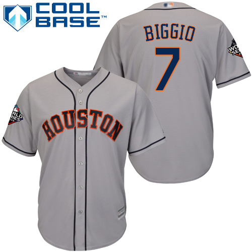 Houston Astros #7 Craig Biggio Grey New Cool Base 2019 World Series Bound Stitched Jersey Men's
