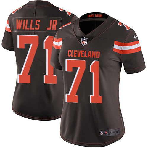 Cleveland Browns #71 Jedrick Wills JR Brown Team Color Women's Stitched Vapor Untouchable Limited Jersey Womens