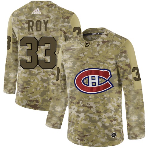 Adidas Montreal Canadiens #33 Patrick Roy Camo Authentic Stitched Jersey Men's