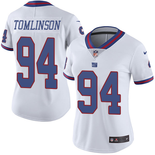 New York Giants #94 Dalvin Tomlinson White Women's Stitched Limited Rush Jersey Womens
