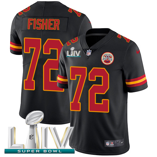 Kansas City Chiefs #72 Eric Fisher Black Super Bowl LIV 2020 Men's Stitched Limited Rush Jersey Men's