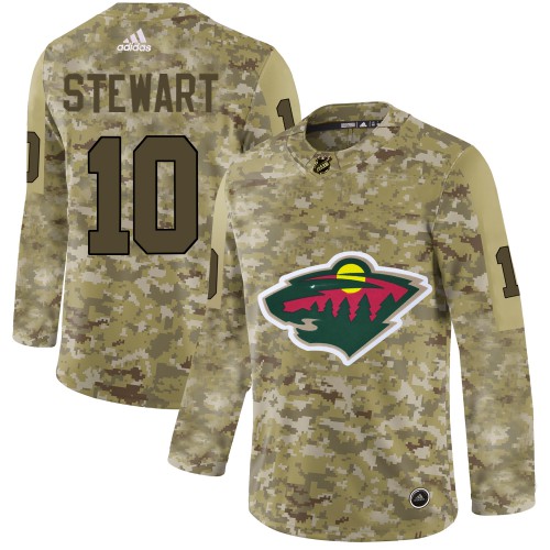 Adidas Minnesota Wild #10 Cam Stewart Camo Authentic Stitched Jersey Men's