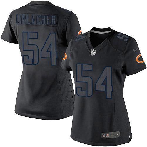 Chicago Bears #54 Brian Urlacher Black Impact Women's Stitched Limited Jersey Womens