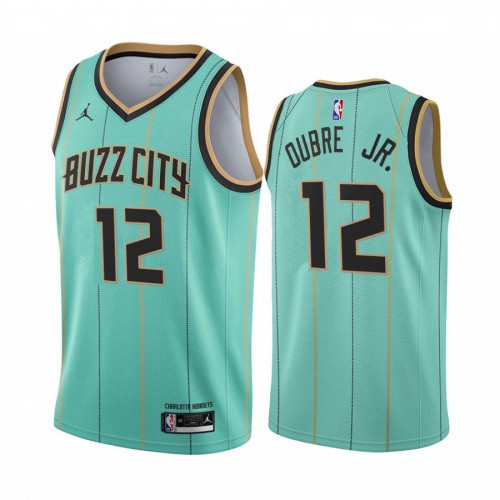 Charlotte Hornets #12 Kelly Oubre Jr. Mint Green Swingman 2020-21 City Edition Jersey Mens