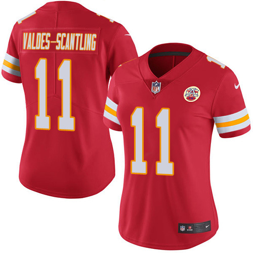 Chiefs #11 Marquez Valdes-Scantling Red Team Color Women's Stitched Vapor Untouchable Limited Jersey