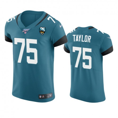 Jacksonville Jacksonville Jaguars #75 Jawaan Taylor Teal 25th Season Vapor Elite Stitched Jersey Men's