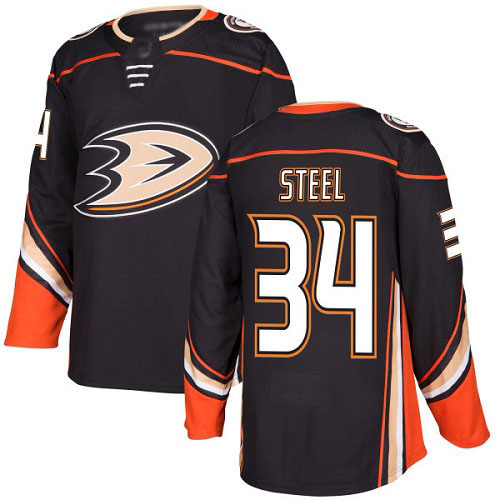 Adidas Anaheim Ducks #34 Sam Steel Black Home Authentic Stitched Jersey Men's