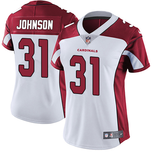 Cardinals #31 David Johnson White Women's Stitched Vapor Untouchable Limited Jersey