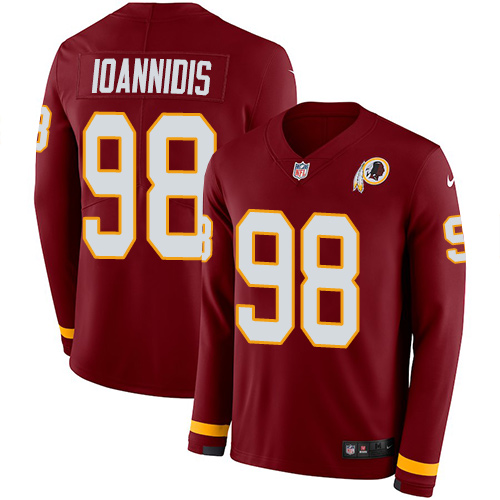 Washington Commanders #98 Matt Ioannidis Burgundy Red Team Color Men's Stitched Limited Therma Long Sleeve Jersey Men's