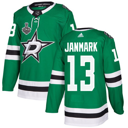 Adidas Dallas Stars #13 Mattias Janmark Green Home Authentic 2020 Stanley Cup Final Stitched Jersey Men's