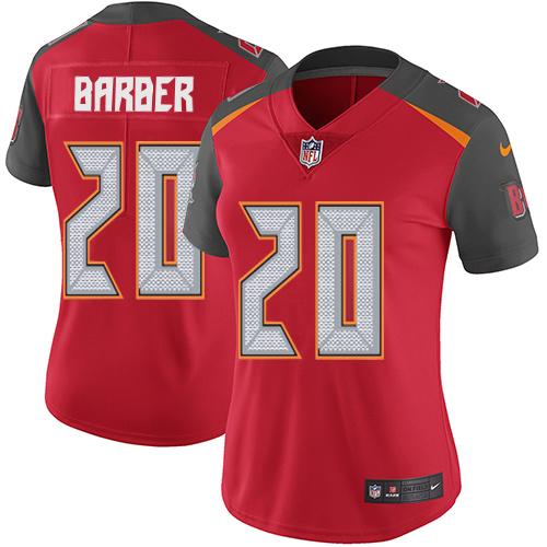 Tampa Bay Buccaneers #20 Ronde Barber Red Team Color Women's Stitched Vapor Untouchable Limited Jersey Womens