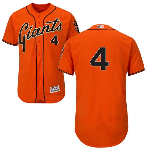 San Francisco Giants #4 Mel Ott Orange Flexbase Authentic Collection Stitched Jersey Men's