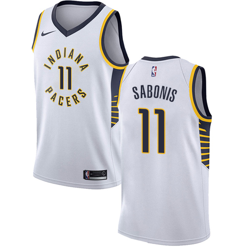 Indiana Pacers #11 Domantas Sabonis White Womens Swingman Association Edition Jersey Womens