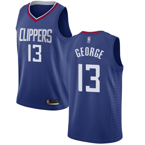 Los Angeles Clippers #13 Paul George Blue Swingman Icon Edition Jersey Mens