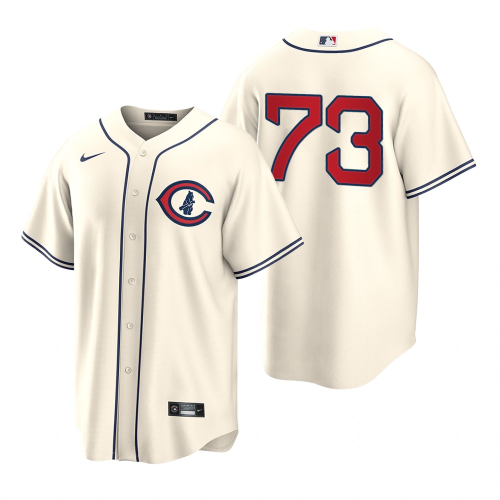 Chicago Cubs #73 Adbert Alzolay Men's 2022 Field Of Dreams Game Jersey - Cream