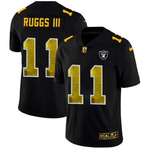 Las Vegas Las Vegas Raiders #11 Henry Ruggs III Men's Black Golden Sequin Vapor Limited Jersey Men's