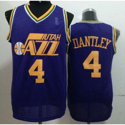 Utah Jazz #4 Adrian Dantley Purple Throwback Stitched Jersey Mens