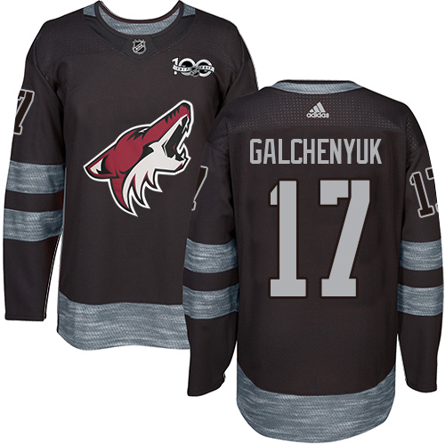 Adidas Arizona Coyotes #17 Alex Galchenyuk Black 1917-2017 100th Anniversary Stitched Jersey Men's