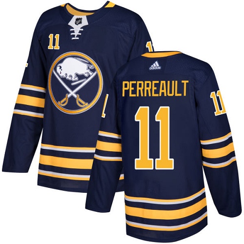 Adidas Buffalo Sabres #11 Gilbert Perreault Navy Blue Home Authentic Stitched Jersey Men's