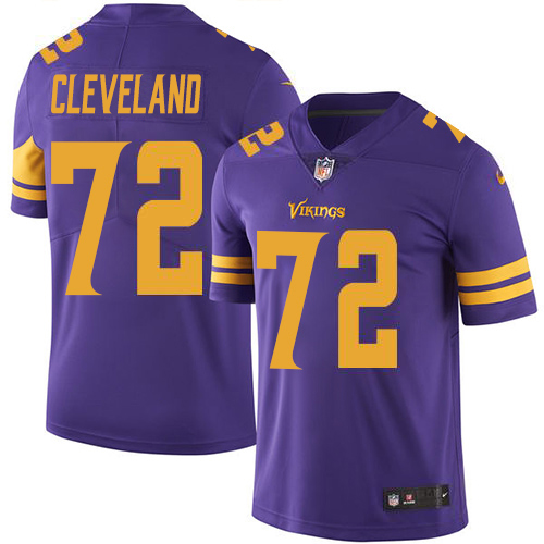 Minnesota Vikings #72 Ezra Cleveland Purple Men's Stitched Limited Rush Jersey Men's