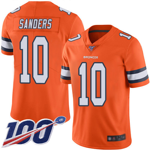 Denver Broncos #10 Emmanuel Sanders Orange Men's Stitched Limited Rush 100th Season Jersey Men's
