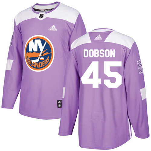 Adidas New York Islanders #45 Noah Dobson Purple Authentic Fights Cancer Stitched Youth Jersey Youth