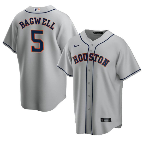 Men's Youth Women's Houston Astros 5 Replica 2020 Gray Road Jeff Bagwell Jersey