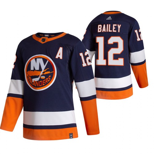 New York New York Islanders #12 Josh Bailey Navy Blue Men's Adidas 2020-21 Reverse Retro Alternate Jersey Men's