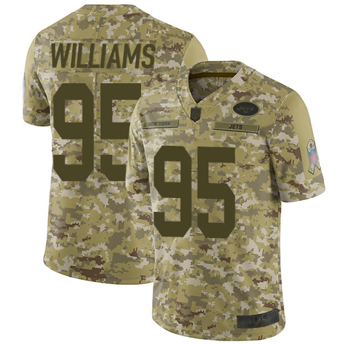 New York Jets #95 Quinnen Williams Camo Youth Stitched Limited 2018 Salute to Service Jersey Youth