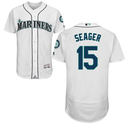 Seattle Mariners #15 Kyle Seager White Flexbase Authentic Collection Stitched Jersey Men's