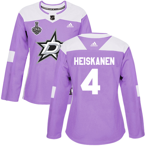 Adidas Dallas Stars #4 Miro Heiskanen Purple Authentic Fights Cancer Women's 2020 Stanley Cup Final Stitched Jersey Womens