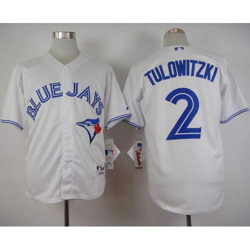 Toronto Blue Jays #2 Troy Tulowitzki White Cool Base Stitched Jersey Men's