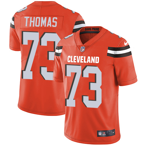 Browns #73 Joe Thomas Orange Alternate Youth Stitched Vapor Untouchable Limited Jersey