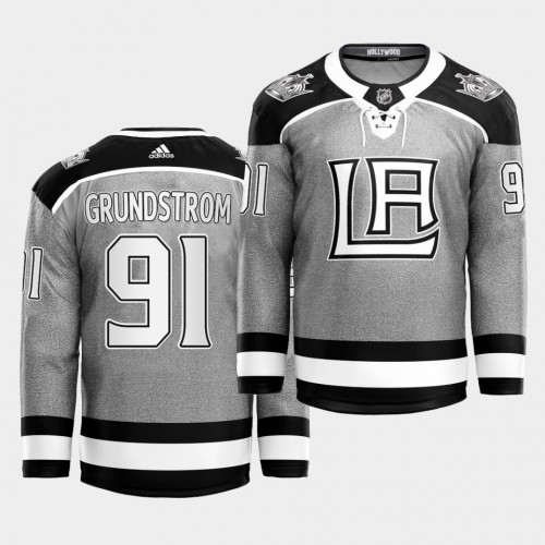 Adidas Los Angeles Kings #91 Carl Grundstrom 2021 City Concept Stitched Jersey - Black Men's