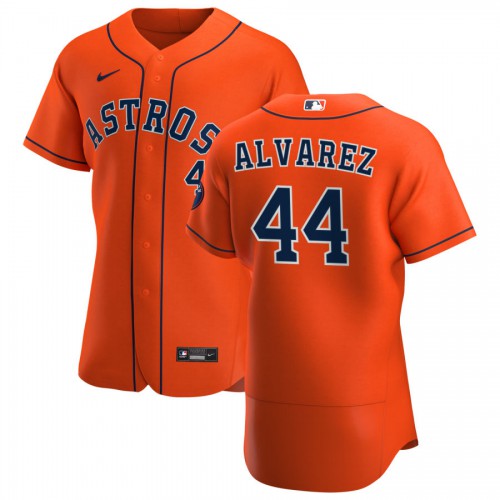 Houston Houston Astros #44 Yordan Alvarez Men's Orange Alternate 2020 Authentic Team Jersey Men's