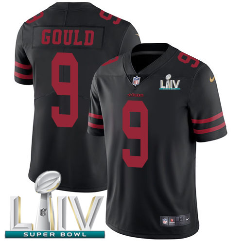 San Francisco 49ers #9 Robbie Gould Black Super Bowl LIV 2020 Alternate Men's Stitched Vapor Untouchable Limited Jersey Men's
