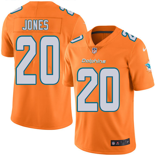 Miami Dolphins #20 Reshad Jones Orange Youth Stitched Limited Rush Jersey Youth