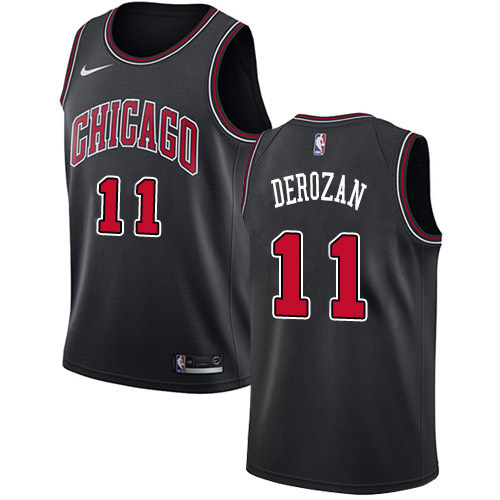 Chicago Bulls #11 Demar Derozan Youth Black Swingman Statement Edition Jersey Youth